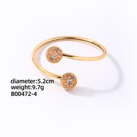 Copper K Gold Plated Casual Elegant Glam Plating Inlay Geometric Round Zircon Rings Bracelets sku image 4