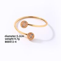 Le Cuivre Plaqué Or K Décontractée Élégant Glamour Placage Incruster Géométrique Rond Zircon Anneaux Bracelets sku image 4