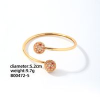 Copper K Gold Plated Casual Elegant Glam Plating Inlay Geometric Round Zircon Rings Bracelets sku image 5