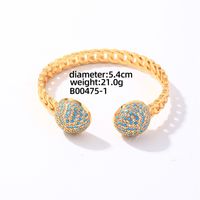 Copper K Gold Plated Casual Elegant Glam Plating Inlay Geometric Round Zircon Rings Bracelets sku image 8
