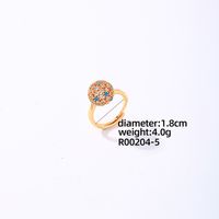Copper K Gold Plated Casual Elegant Glam Plating Inlay Geometric Round Zircon Rings Bracelets sku image 1