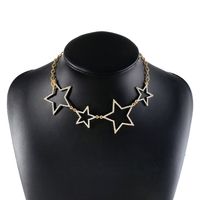 Wholesale Jewelry Elegant Shiny Pentagram Alloy Iron Rhinestones Inlay Necklace sku image 1