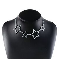 Wholesale Jewelry Elegant Shiny Pentagram Alloy Iron Rhinestones Inlay Necklace sku image 2