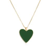 Sweet Simple Style Heart Shape Copper Enamel Plating 18k Gold Plated Pendant Necklace sku image 4