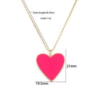 Sweet Simple Style Heart Shape Copper Enamel Plating 18k Gold Plated Pendant Necklace main image 2