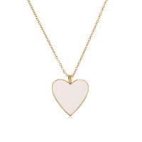 Sweet Simple Style Heart Shape Copper Enamel Plating 18k Gold Plated Pendant Necklace sku image 1