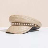Women's Elegant Lady Solid Color Curved Eaves Beret Hat sku image 2