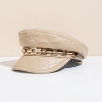 Women's Elegant Lady Solid Color Curved Eaves Beret Hat main image 2