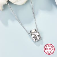 Sterling Silver White Gold Plated Simple Style Artistic Human Body Pendant Necklace sku image 2