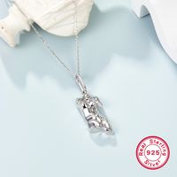 Sterling Silver White Gold Plated Simple Style Artistic Human Body Pendant Necklace sku image 1