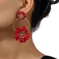 1 Pair Fairy Style Retro Korean Style Flower Plating Alloy Drop Earrings main image 3