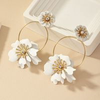 1 Pair Fairy Style Retro Korean Style Flower Plating Alloy Drop Earrings main image 1