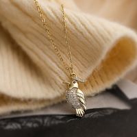 Simple Style Commute Bird Copper Plating Inlay Zircon 18k Gold Plated Pendant Necklace sku image 2