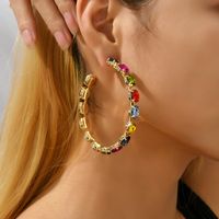 Wholesale Jewelry Retro Exaggerated Semicircle Zinc Alloy Plating Hollow Out Ear Studs main image 7