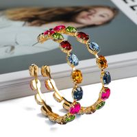 Wholesale Jewelry Retro Exaggerated Semicircle Zinc Alloy Plating Hollow Out Ear Studs sku image 1