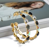 Wholesale Jewelry Retro Exaggerated Semicircle Zinc Alloy Plating Hollow Out Ear Studs sku image 3