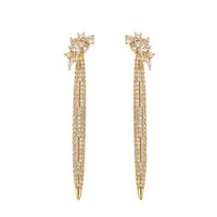 1 Pair Simple Style Solid Color Plating Inlay Copper Zircon 18k Gold Plated Drop Earrings main image 4