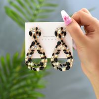 1 Pair Fashion Water Droplets Metal Inlay Rhinestones Women's Drop Earrings sku image 4