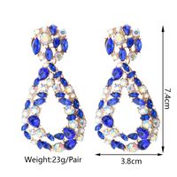 1 Pair Fashion Water Droplets Metal Inlay Rhinestones Women's Drop Earrings main image 11