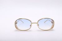 Fashion Solid Color Pc Oval Frame Diamond Full Frame Women's Sunglasses sku image 1