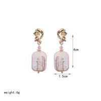 1 Pair Retro Baroque Style Commute Square Plating Copper 18k Gold Plated Drop Earrings sku image 1