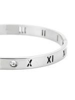 Simple Style Roman Numeral Titanium Steel Plating Hollow Out Inlay Zircon 14k Gold Plated Bangle main image 7