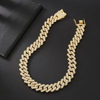 Hip-hop Punk Necklace Alloy Plating Inlay Rhinestones Gold Plated Men's Necklace main image 8