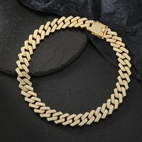 Hip-hop Punk Necklace Alloy Plating Inlay Rhinestones Gold Plated Men's Necklace main image 6