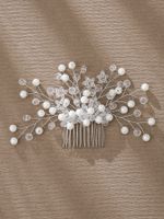 Simple Style Flower Artificial Pearl Inlay Pearl Insert Comb main image 3