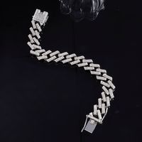 Hip Hop Übertrieben Felsen Halskette Legierung Überzug Inlay Strasssteine Versilbert Unisex Halskette main image 2