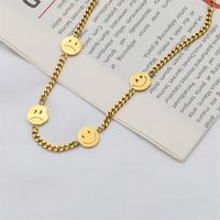 Casual Simple Style Classic Style Smiley Face Stainless Steel Titanium Steel Polishing Plating Hollow Out Gold Plated Bracelets main image 5