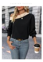 Women's Blouse Long Sleeve Blouses Contrast Binding Casual Color Block main image 2