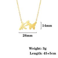 Stainless Steel Titanium Steel Simple Style Plating Letter Pendant Necklace sku image 18