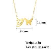 Stainless Steel Titanium Steel Simple Style Plating Letter Pendant Necklace sku image 25