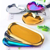 Casual Oval Heart Shape Stainless Steel Metal Storage Tray main image 1