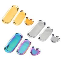 Casual Oval Heart Shape Stainless Steel Metal Storage Tray main image 4