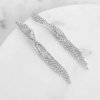 1 Paire Brillant Gland Incruster Le Cuivre Strass Boucles D'oreilles sku image 2