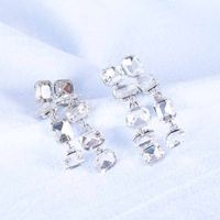 Wholesale Jewelry Ig Style Shiny Square Alloy Rhinestones Plating Inlay Drop Earrings sku image 1