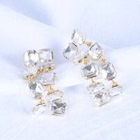 Wholesale Jewelry Ig Style Shiny Square Alloy Rhinestones Plating Inlay Drop Earrings main image 2