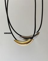 Décontractée Hip Hop Couleur Unie Faux Cuir Acier Au Titane Placage Collier main image 1