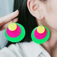 1 Pair Simple Style Color Block Patchwork Arylic Drop Earrings main image 1