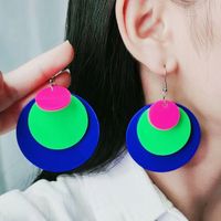 1 Pair Simple Style Color Block Patchwork Arylic Drop Earrings main image 3