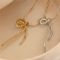 Sweet Bow Knot Sterling Silver Necklace main image 3