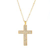 Streetwear Cross Alloy Plating Inlay Zircon Women's Pendant Necklace main image 4