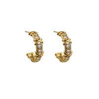 1 Pair Elegant Streetwear Geometric Plating Inlay Copper Zircon Earrings main image 5