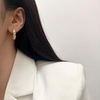 1 Pair Elegant Streetwear Geometric Plating Inlay Copper Zircon Earrings main image 3