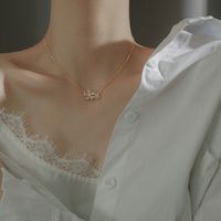 Elegant Dame Blume Kupfer Überzug Inlay Zirkon Halskette Mit Anhänger main image 2