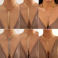 Sexy Simple Style Solid Color Copper Plating Chain Long Necklace main image 1