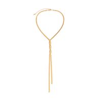 Sexy Simple Style Solid Color Copper Plating Chain Long Necklace main image 4