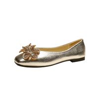 Women's Casual Solid Color Flower Rhinestone Square Toe Flats main image 4
